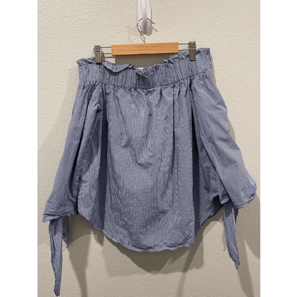 H&M Striped Blue and White Off Shoulder Top - Picture 5 of 5